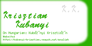 krisztian kubanyi business card
